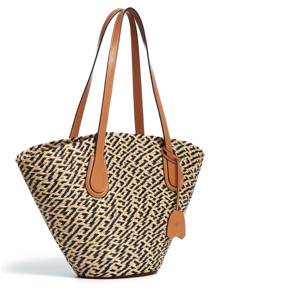 Mark Cross Arc Raffia Basket Tote NWOT - Picture 3 of 16